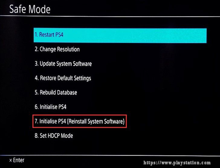 Переустановите системное программное обеспечение PS4 в безопасном режиме