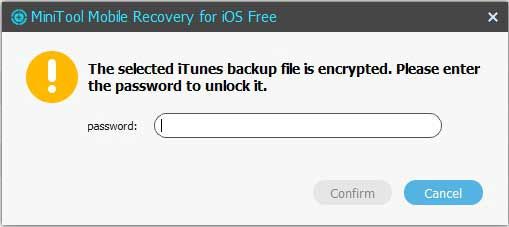 låse krypteret iTunes-backupfil op