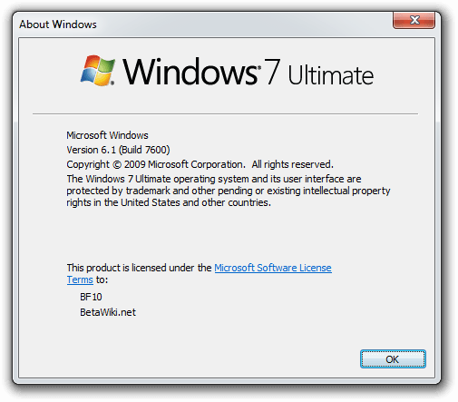 winver za Windows 7
