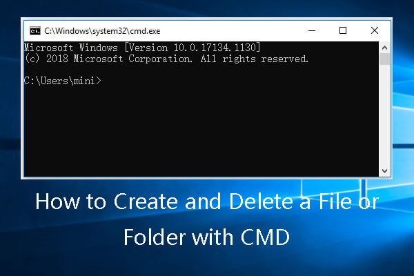 crear carpeta de archivo de eliminación con miniatura cmd
