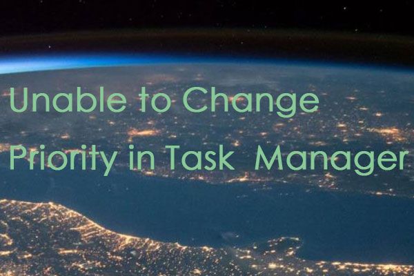 impossibile modificare la priorità nella miniatura del task manager