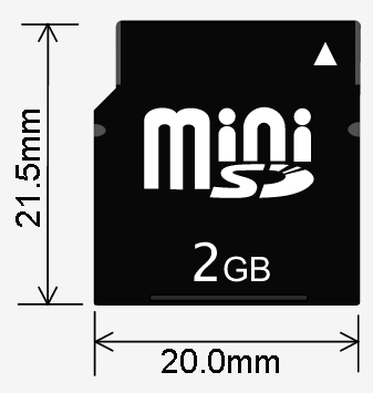 miniSD-kaardi suurus