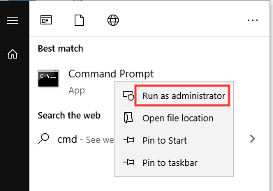how open elevated command prompt windows 10 3