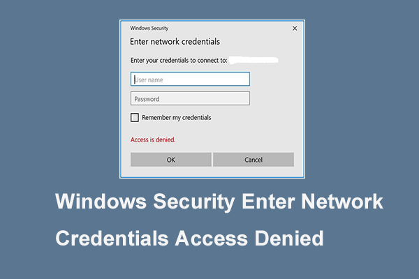 Segurança do Windows inserir credenciais de rede