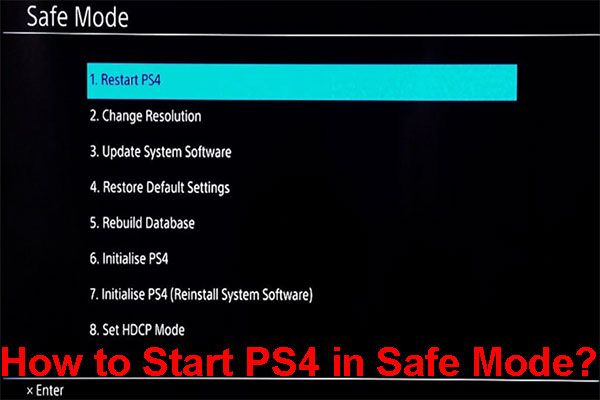 como iniciar o PS4 no modo de segurança