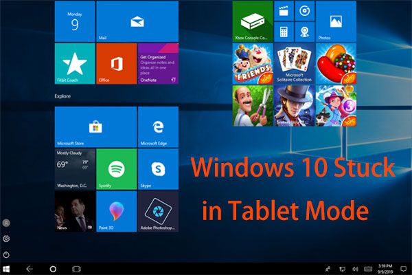 Windows 10 atascado en miniatura en modo tableta