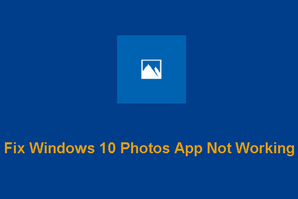 исправить неработающее приложение для фотографий Windows 10