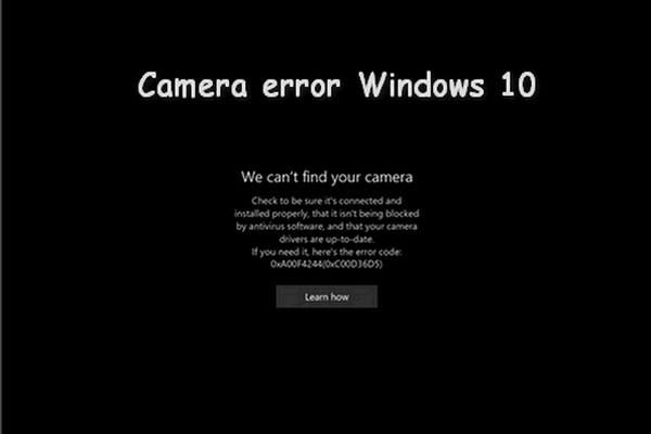 la cámara de Windows 10 no funciona en miniatura