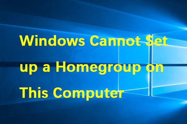 o Windows não pode configurar um grupo doméstico nesta miniatura do computador