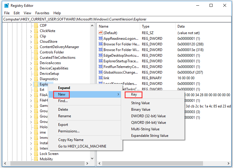 hvordan man opretter en registreringsdatabasenøgle i Windows 10