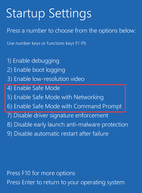 aktiver Safe Mode Windows 10