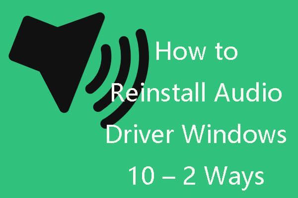 reinstallare la miniatura di Windows 10 del driver audio
