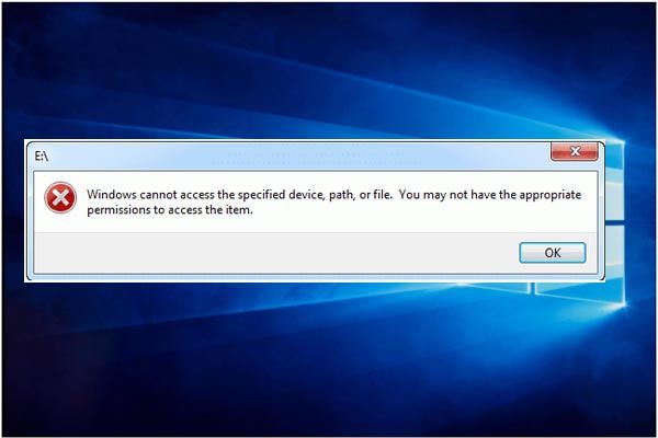 Windows non può accedere alla miniatura del dispositivo specificato