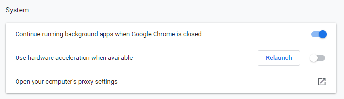 απενεργοποιήστε την επιτάχυνση υλικού στο Chrome