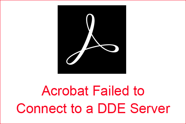 Acrobat kunne ikke oprette forbindelse til en DDE-server