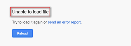Google Docs ei saanud faili laadida