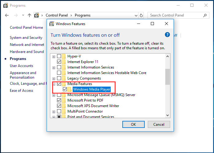 Installieren Sie Windows Media Player neu
