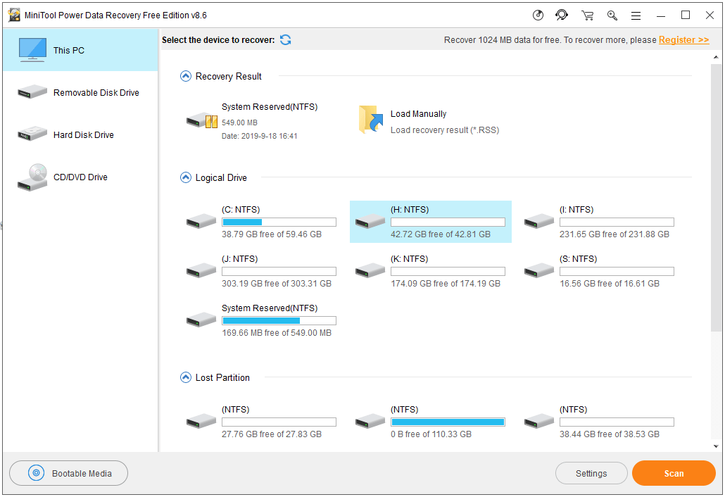 gjenopprette filer Windows 10