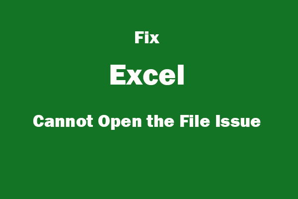 excel kan inte öppna den fasta miniatyrbilden för filen