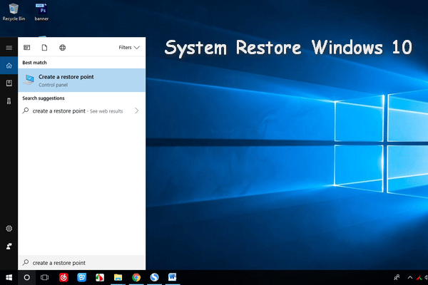 utilizzare la miniatura di ripristino del sistema di Windows 10