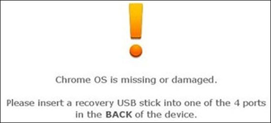 Chrome OS puudub või on kahjustatud