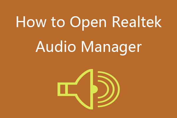 come aprire la miniatura del gestore audio realtek?
