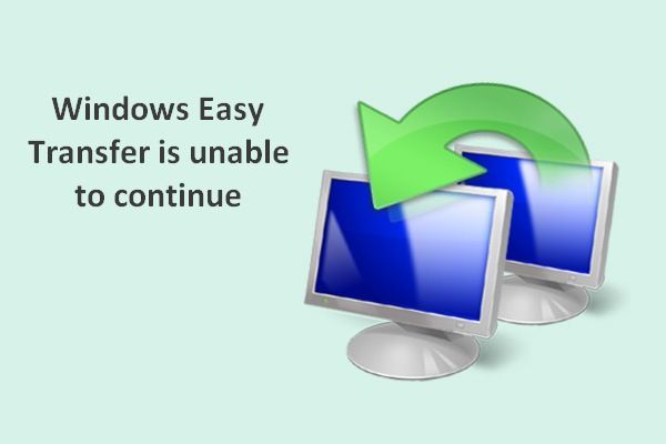 Windows Easy Transfer ei saa jätkata
