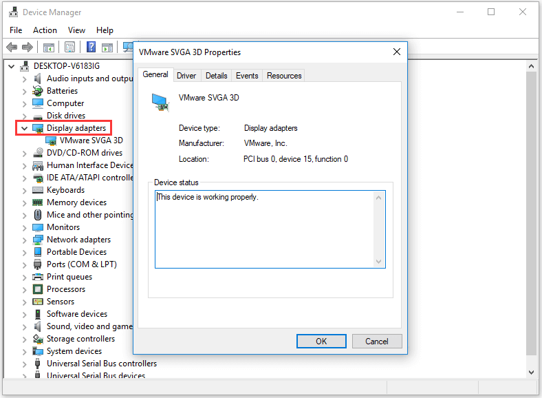 tarkista näytönohjain Windows 10/8/7: ssä