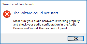 guiden kunne ikke starte mikrofon Windows 10