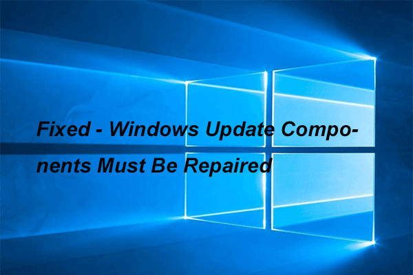 os componentes do Windows Update devem ser reparados em miniatura