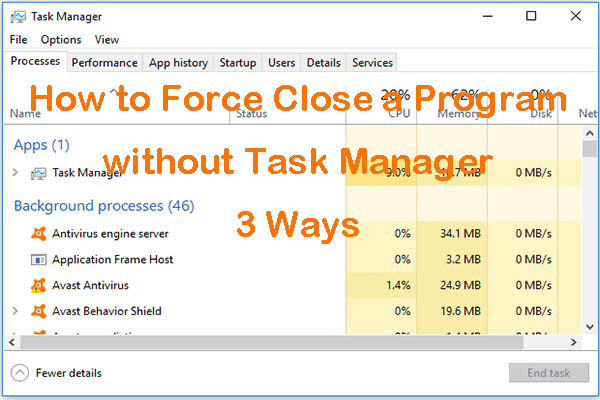 Πώς να εξαναγκάσετε να κλείσετε ένα πρόγραμμα χωρίς Task Manager - 3 τρόποι [MiniTool News]