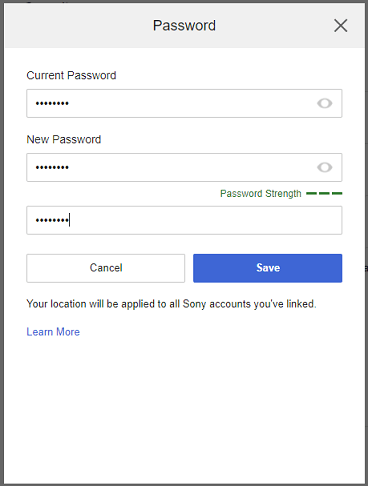 Enregistrer le nouveau mot de passe
