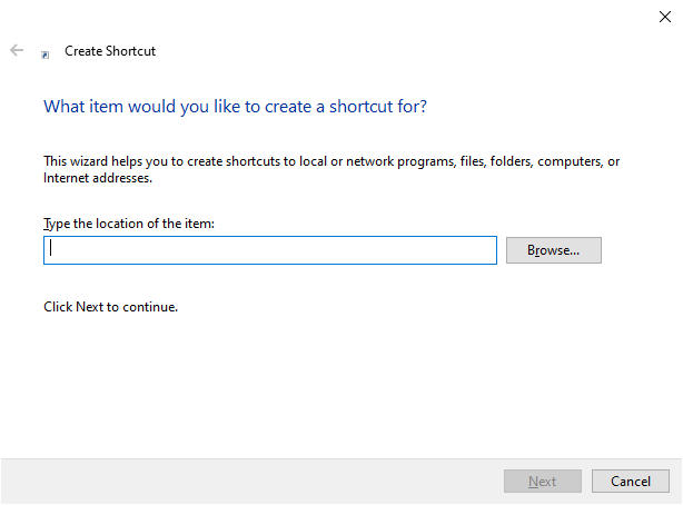 Crie um atalho para o Windows Explorer