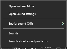 abrir as configurações de som do Windows