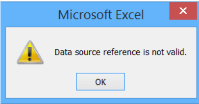 la fuente de datos de referencia no es válida