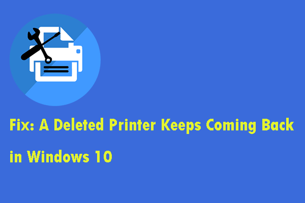 la stampante eliminata continua a tornare nella miniatura di Windows 10