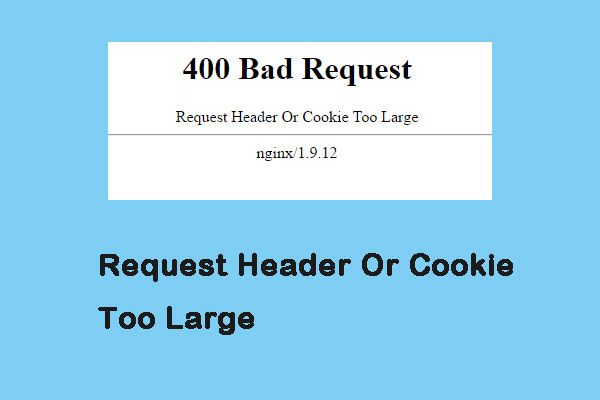 कैसे 'रिक्वेस्ट हैडर या कुकी बहुत बड़ी' समस्या को हल करने के लिए [MiniTool News]
