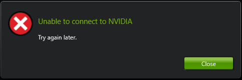 невозможно подключиться к Nvidia