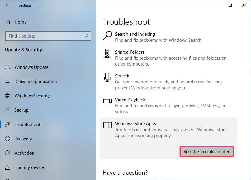 spustite nástroj na riešenie problémov s aplikáciami Windows Store