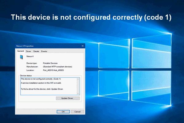 this device is not configured correctly