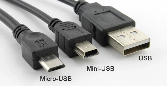 Mikro USB Mini USB ja USB