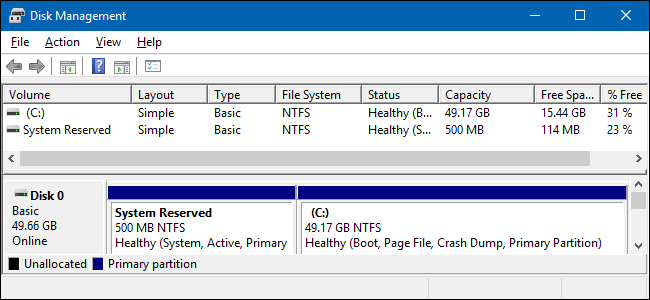 System reservierte Partition