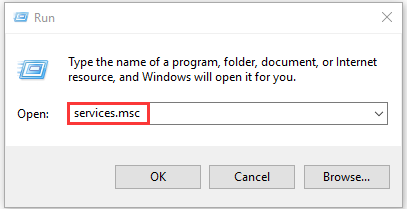 digite services.msc no windows run e execute-o