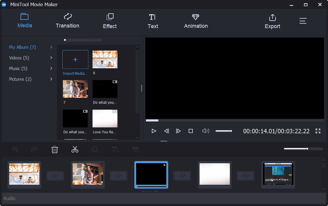 importare file video in MiniTool Movie Maker