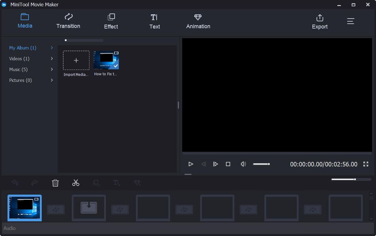 importujte video súbory do programu MiniTool Movie Maker