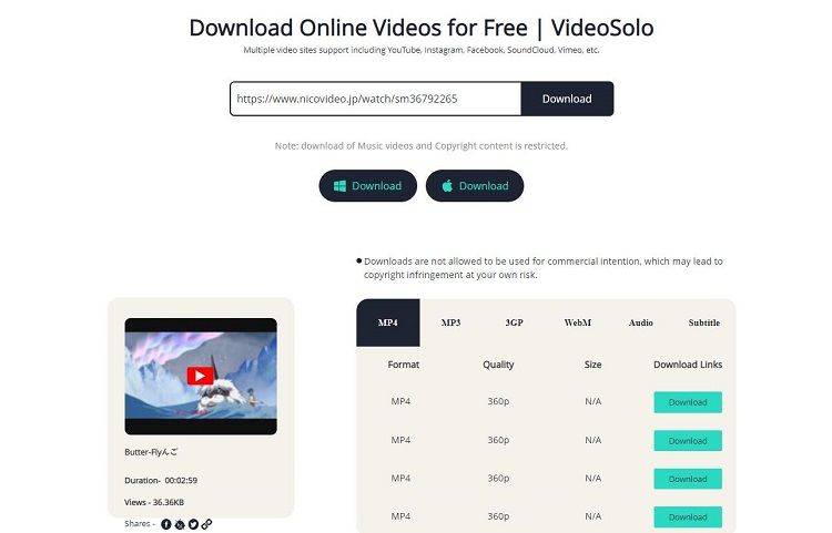 VideoSolo veebivideo allalaadija