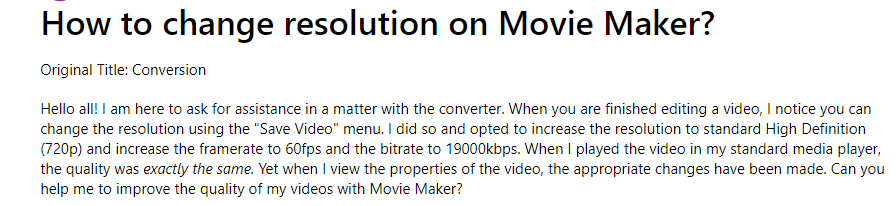 kuidas muuta video eraldusvõimet Windows Movie Makeris