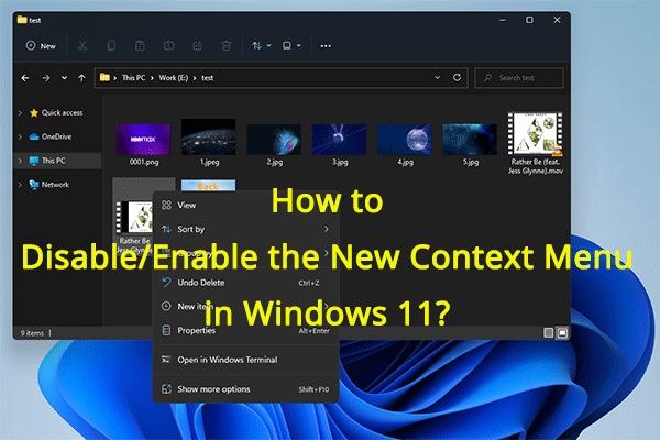 Comment désactiver/activer le nouveau menu contextuel dans Windows 11 ?