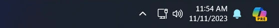   Das Copilot-Symbol wird in die rechte Ecke der Taskleiste verschoben