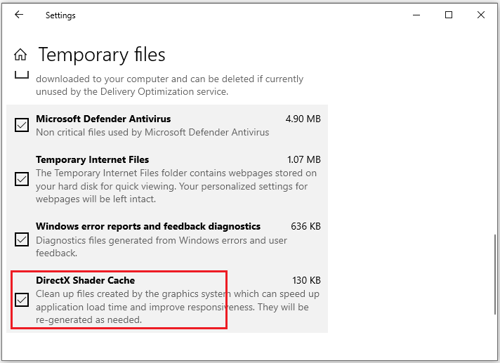   ελέγξτε το DirectX Shader Cache